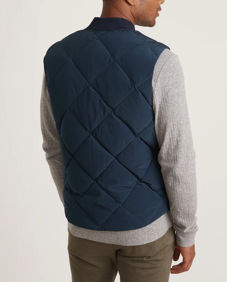 Marine Layer Reversible Puffer Vest in Sky Captain