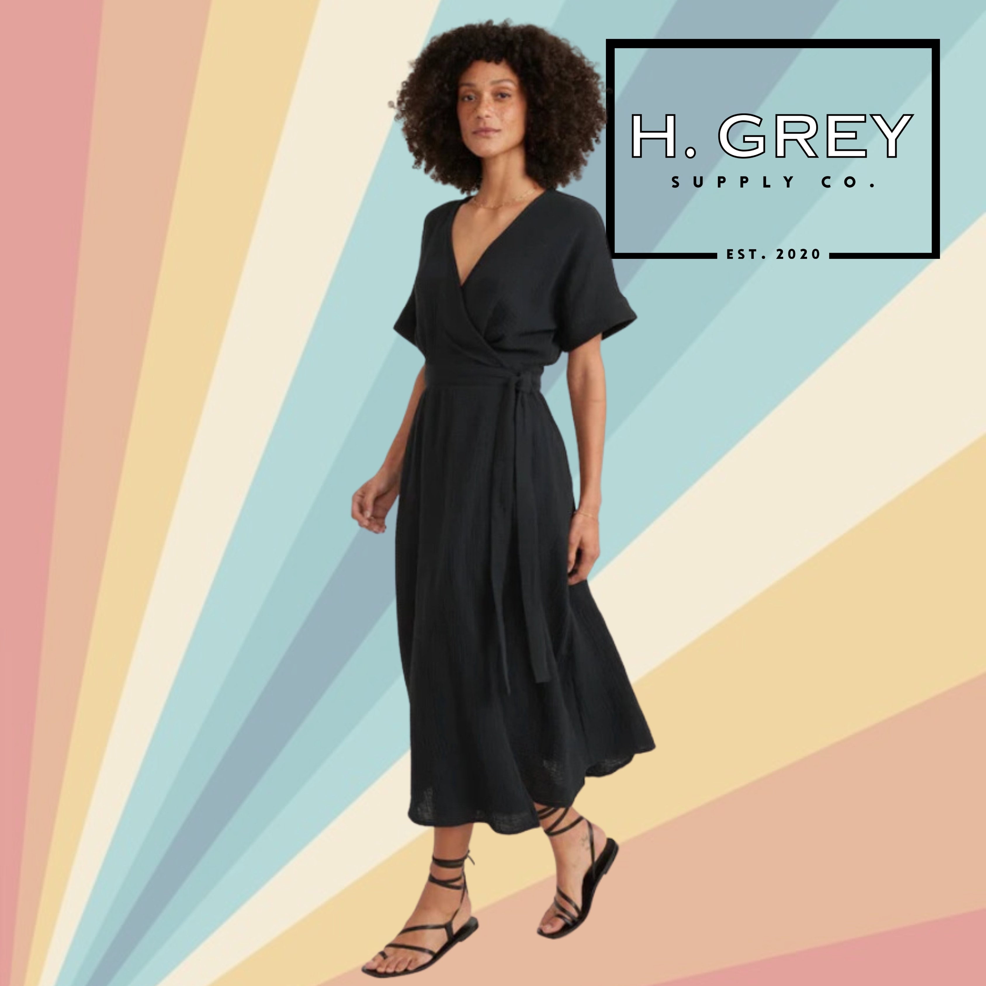 Marine Layer Black Valencia Wrap Dress | H. Grey Supply Co. LLC