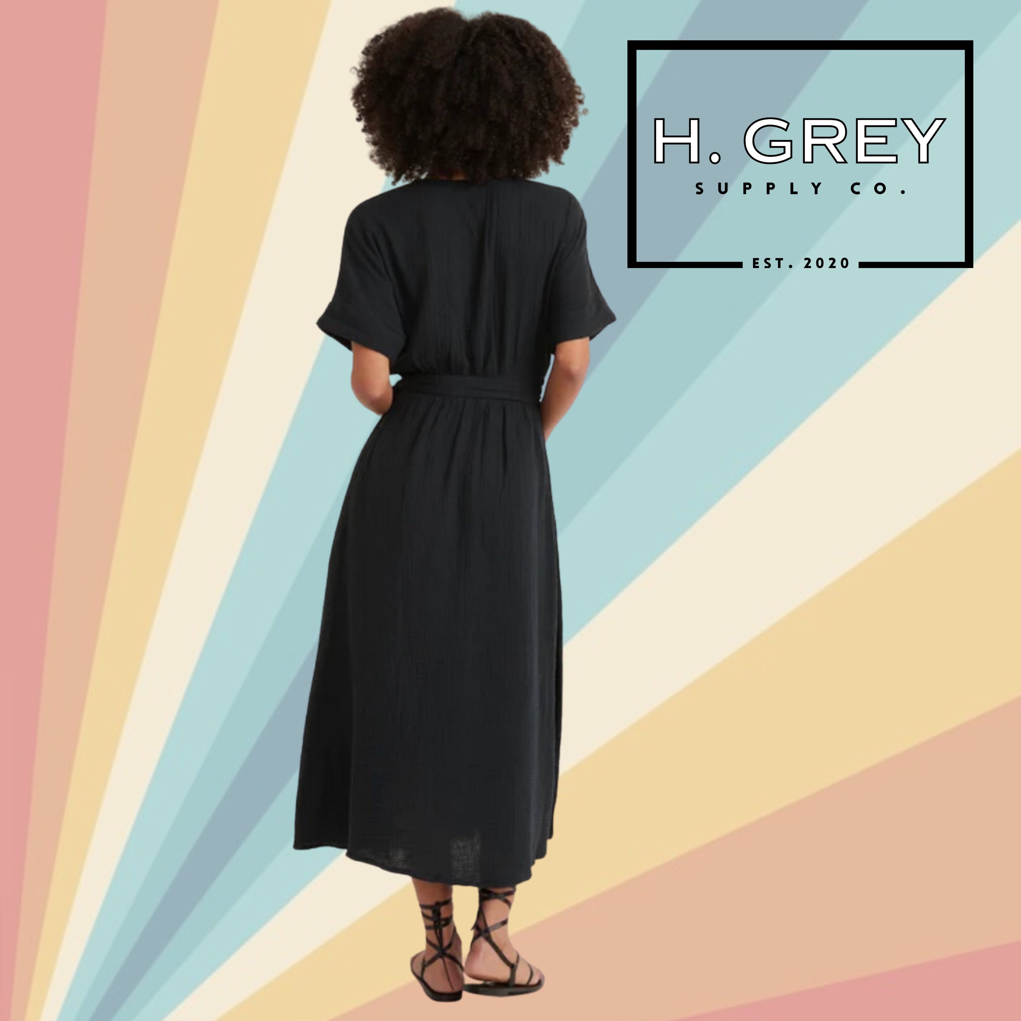 Marine Layer Black Valencia Wrap Dress | H. Grey Supply Co. LLC